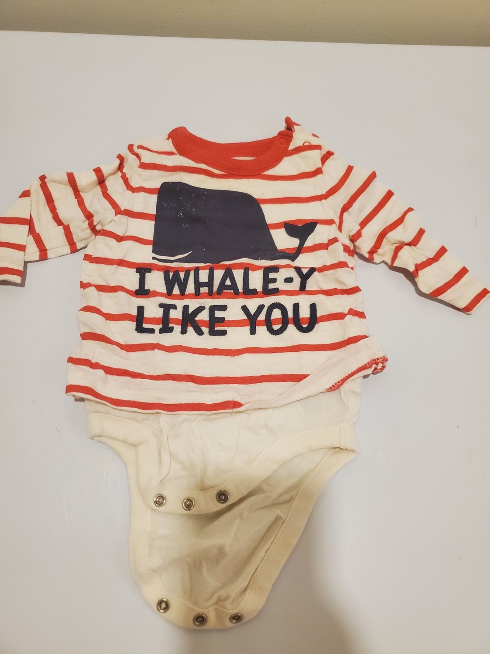 *Free* GAP 3-6 Months Red Stripe Whale One-Piece Bodysuit